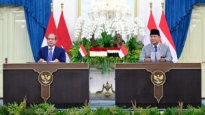 Prabowo Terima Kedatangan Presiden Mesir di Istana
