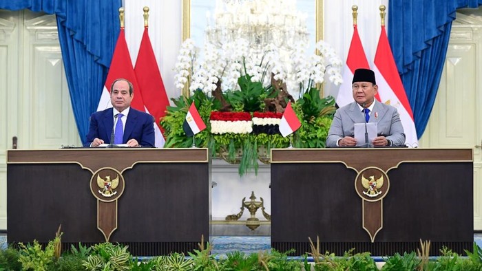 Prabowo Terima Kedatangan Presiden Mesir di Istana